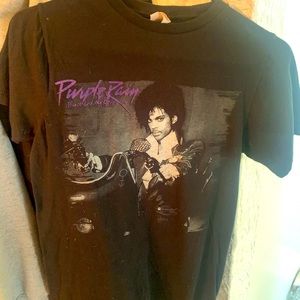 Vintage used bay island Prince purple rain shirt size Small
